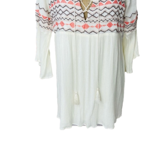 Umgee Boho Swing Style Embroidered Aztec Style Lined Dress - Picture 11 of 14